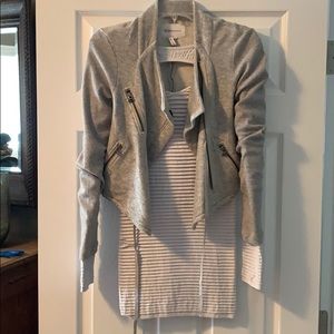 BCBGeneration Grey Cotton Moto Jacket